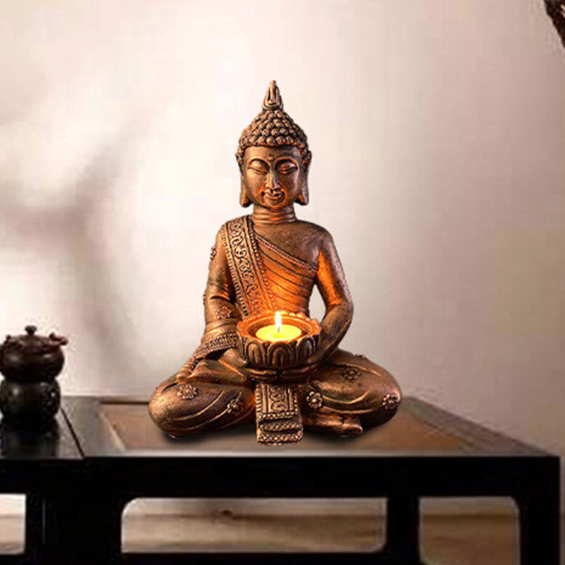 BWOOOH Tibetan Buddha Blessing Decoration Candlestick | natural stone spiritual bracelet for healing and mindful living