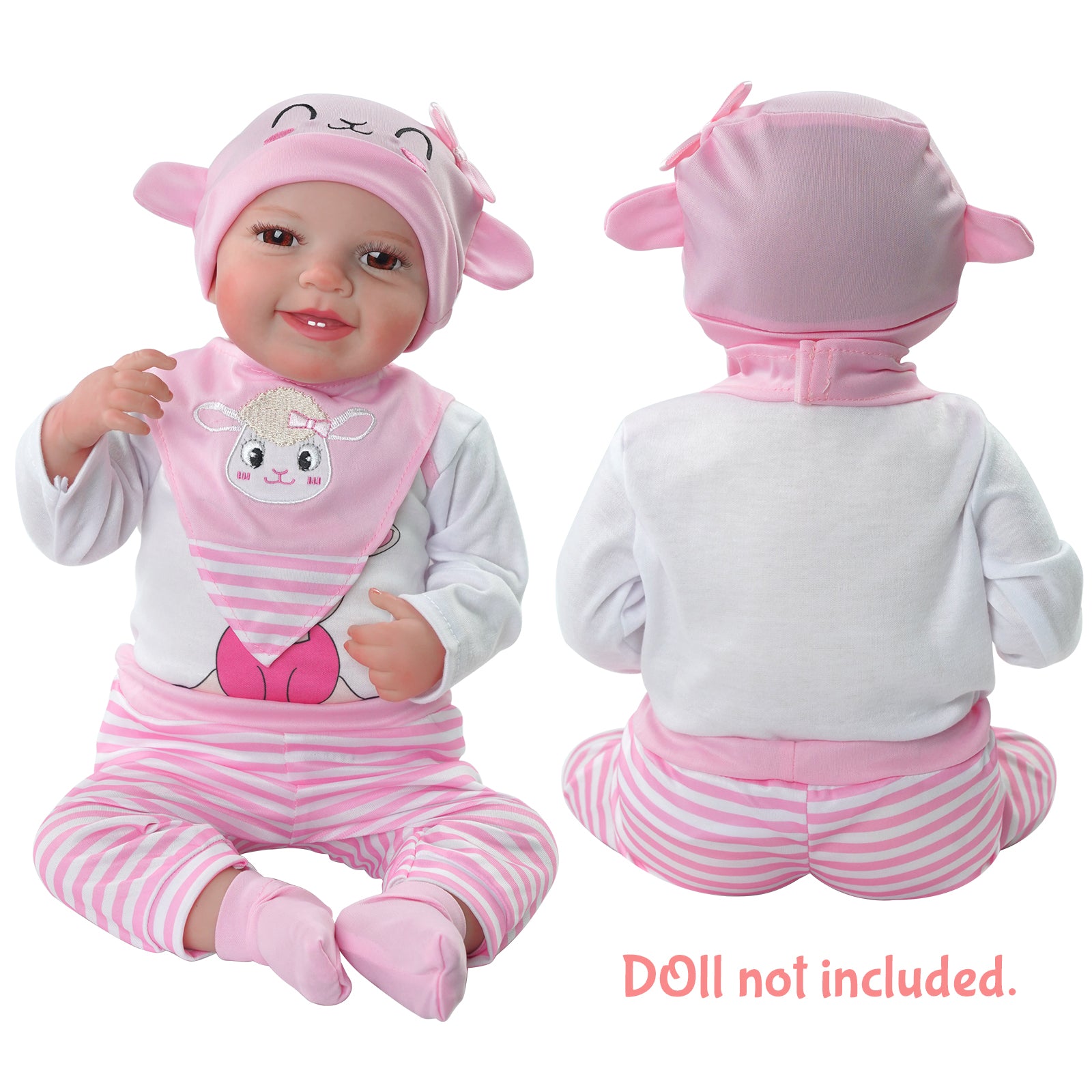 17''-22'' Baby Dolls Clothes Set Girl 5pcs Real Life Baby Dolls Outfits Accessories with Clothing Set