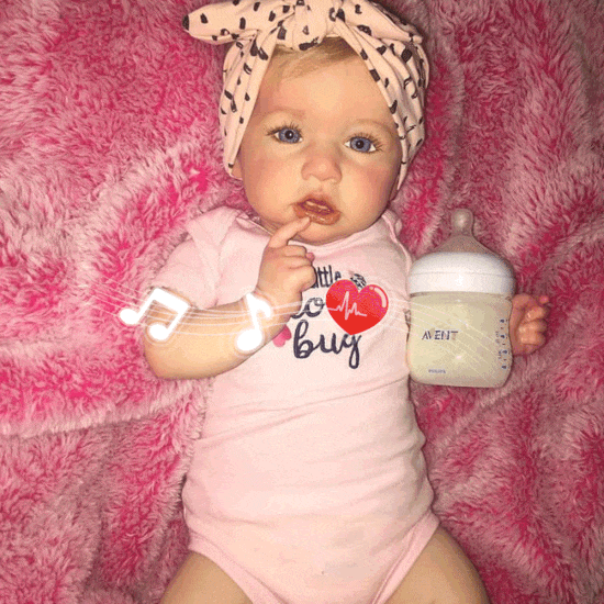 20'' Touch Real Reborn Baby Doll Girl Blanco with Coos and ''Heartbeat''