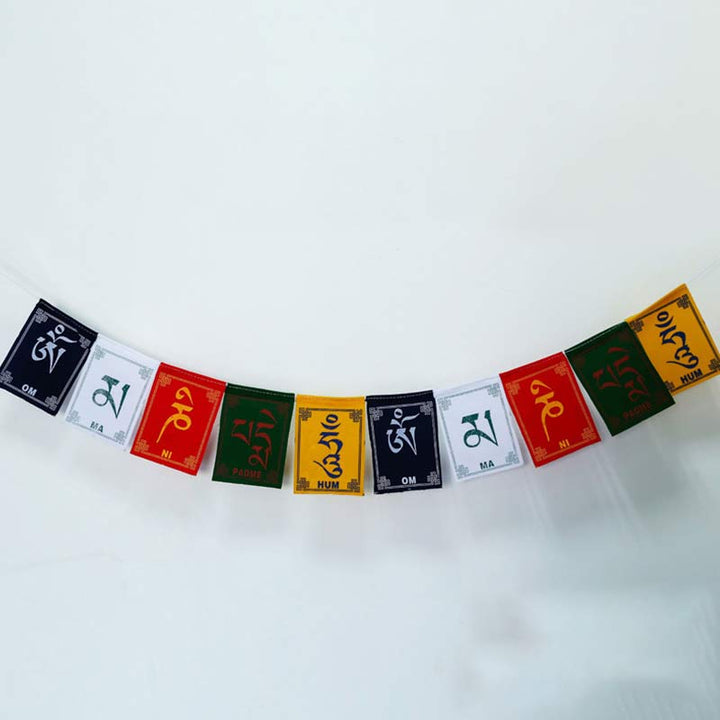BWOOOH Tibetan Blessing Windhorse Om Mani Padme Hum Outdoor Car Prayer Flag Decoration | spiritual healing bracelet