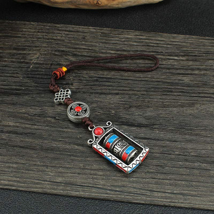 BWOOOH Six True Words Prayer Wheel Rotation Knot Blessing Keychain Decoration | spiritual healing bracelet