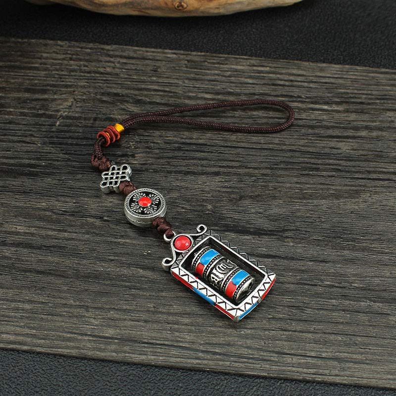 BWOOOH Six True Words Prayer Wheel Rotation Knot Blessing Keychain Decoration | spiritual healing bracelet