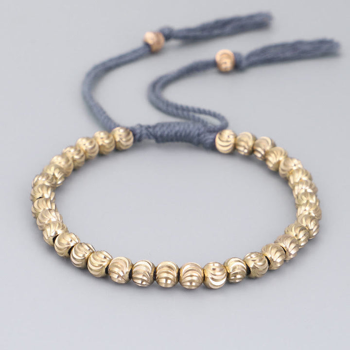 BWOOOH Tibetan Handmade Copper Bead Luck String Bracelet | natural stone spiritual bracelet for healing and mindful living