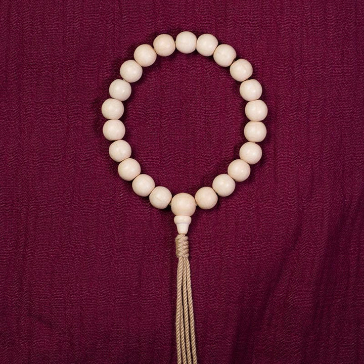 BWOOOH Natural Abelia Biflora Wood Blessing Wrist Mala