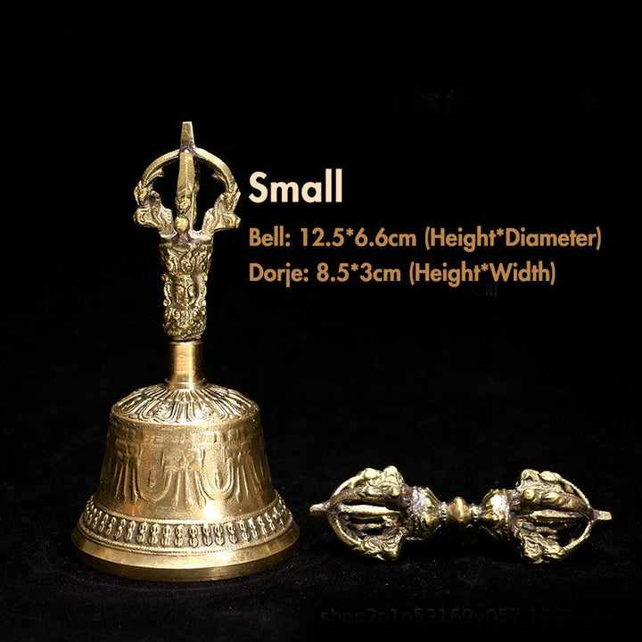 BWOOOH Tibetan Meditation Bell and Vajra Dorje Copper Decoration Set | spiritual healing bracelet