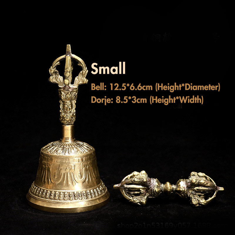 BWOOOH Tibetan Meditation Bell and Vajra Dorje Copper Decoration Set | spiritual healing bracelet
