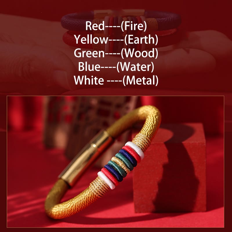 BWOOOH Tibetan Handmade Colorful King Kong Knot Five Elements Luck Braid String Bracele | spiritual healing bracelet