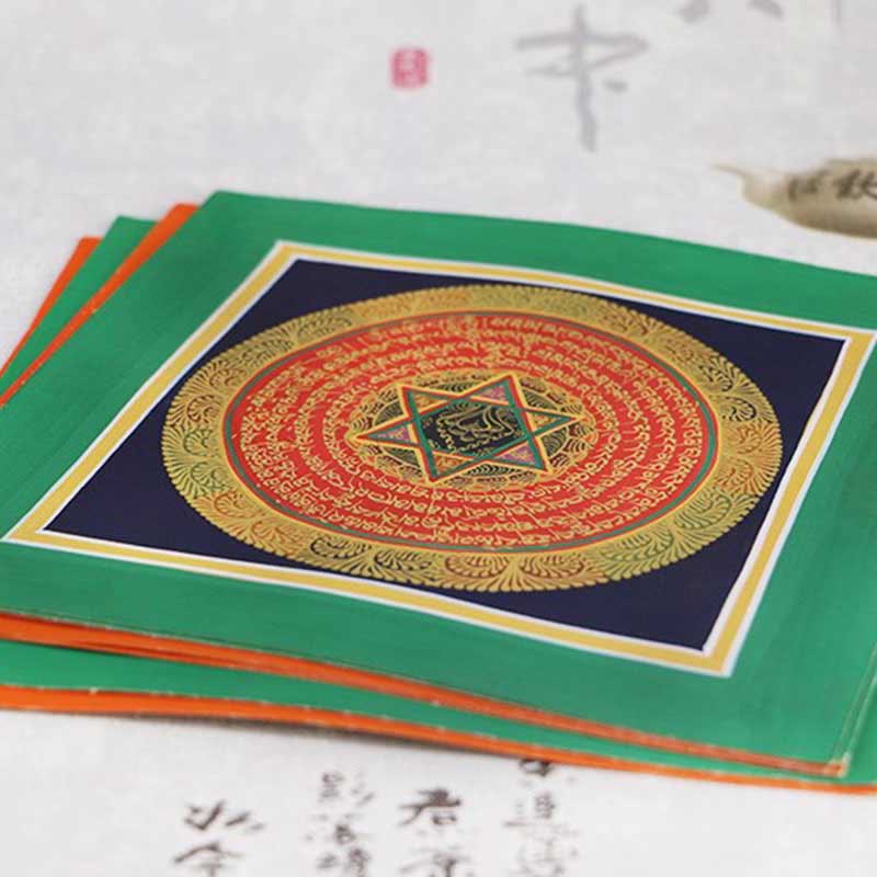 BWOOOH Tibetan Handmade Thangka Painting Spiritual Blessing Blind Box Random Color Pattern | natural stone Tibetan bracelet