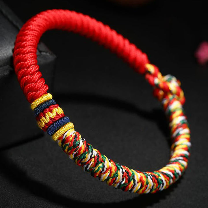 BWOOOH Tibetan Handmade Multicolored Thread King Kong Knot Strength Braid String Bracelet