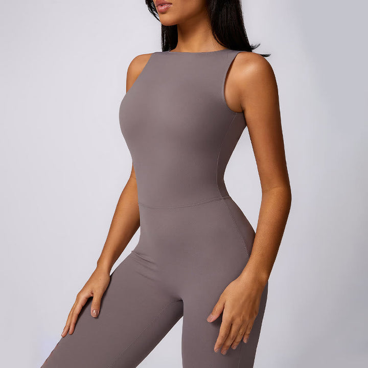 BWOOOH printed yoga pants - Women Casual Sleeveless Jumpsuit Flare P