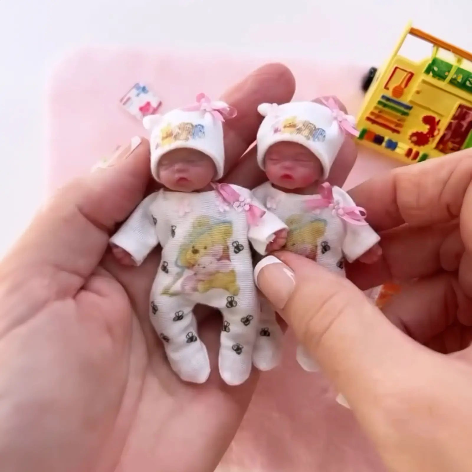 3 Inches Mini Supple and Soft Limbs, Flexible Silicone Reborn Baby Doll Girl