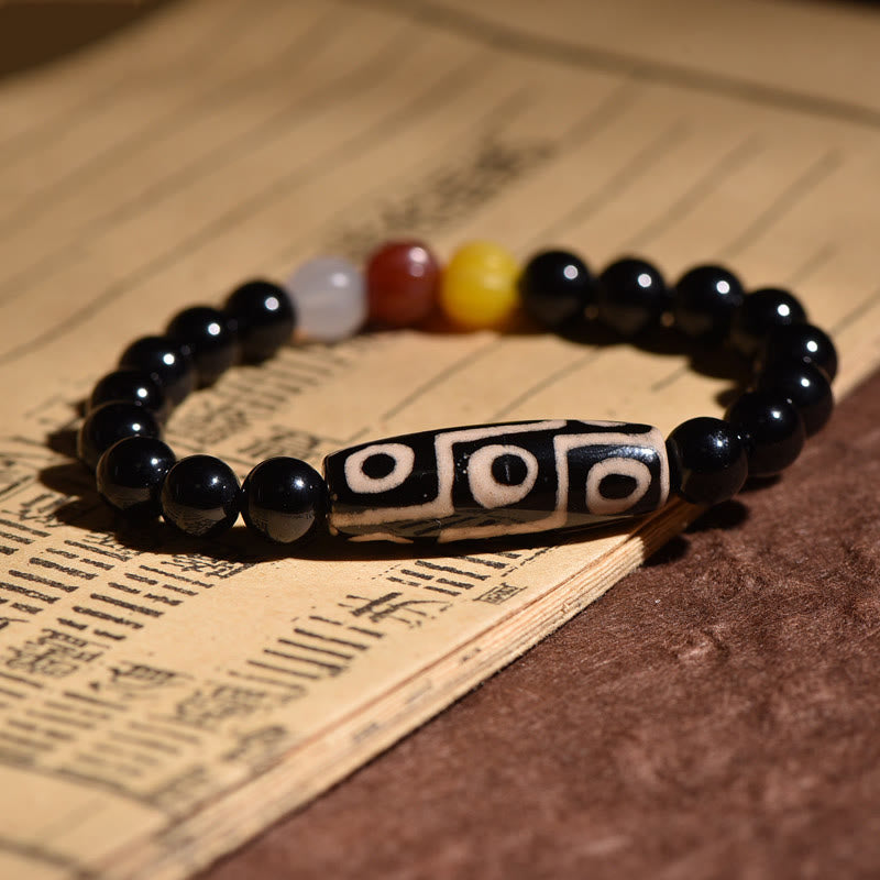 BWOOOH Tibetan Natural Nine-Eye Dzi Bead Wealth Power Bracelet | spiritual healing bracelet