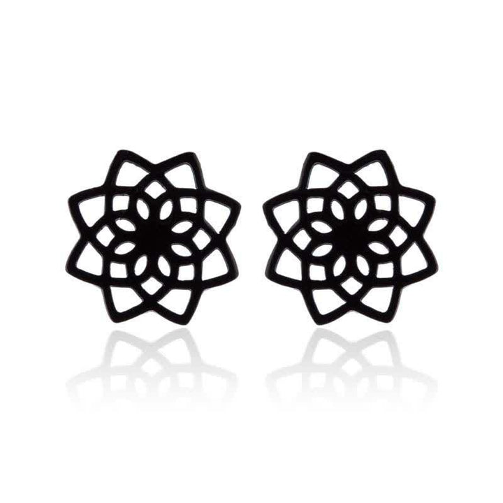 BWOOOH Tibetan Lotus Pattern New Beginning Stud Earrings