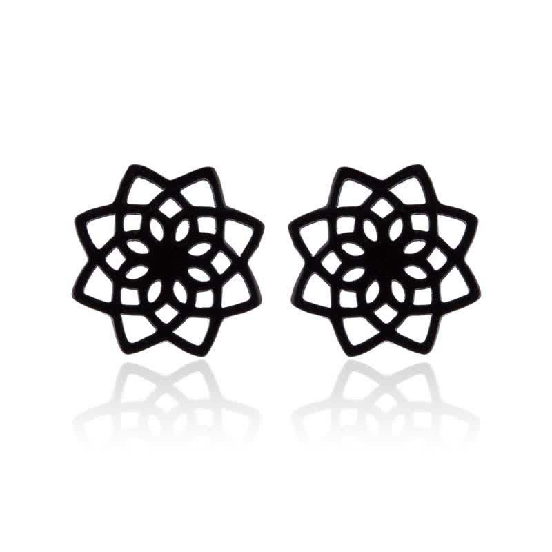 BWOOOH Tibetan Lotus Pattern New Beginning Stud Earrings