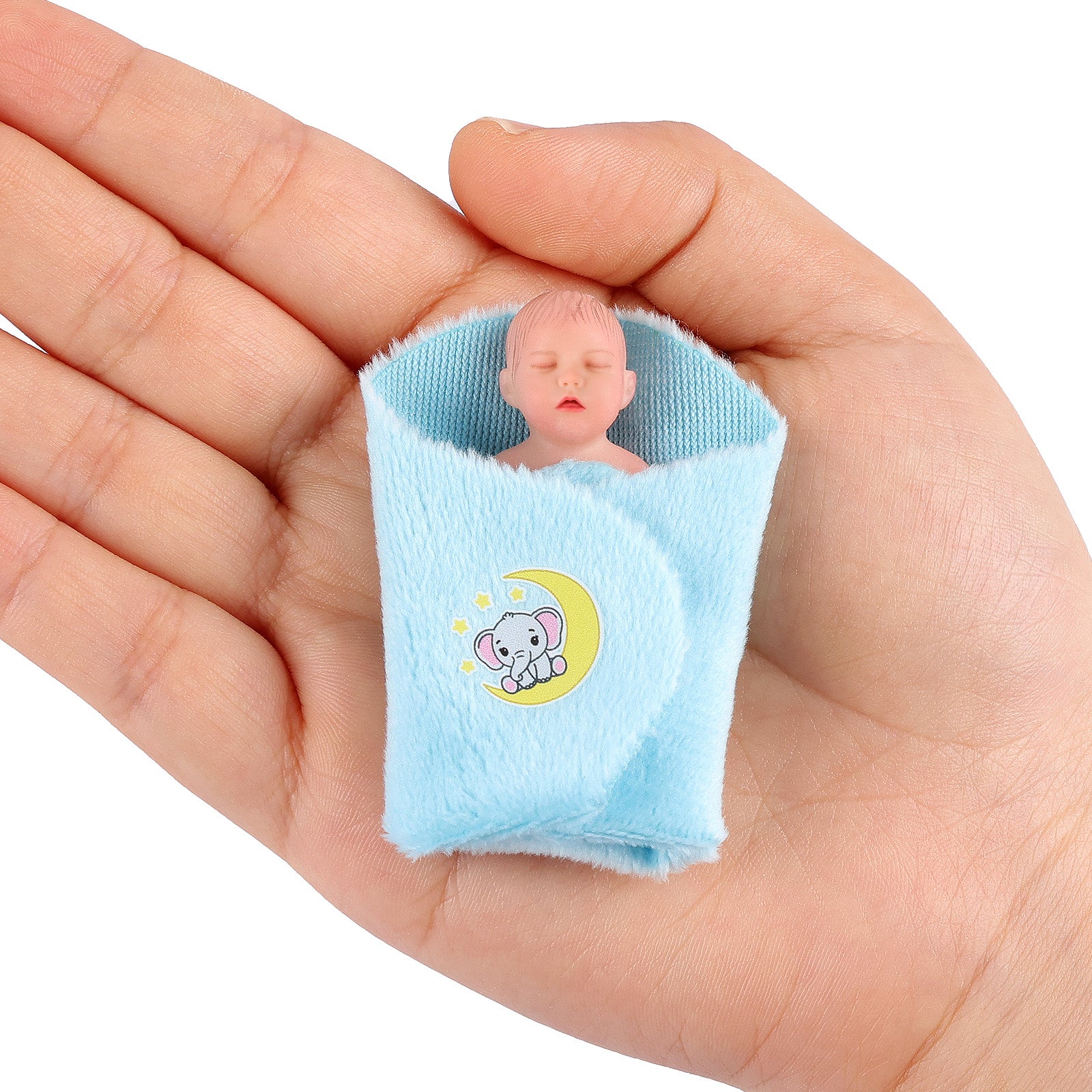 Full Platinum Solid Silicone Star Product 3 Inches Mini Sleeping Baby Doll Girl with Free Delicate Furniture Accessories