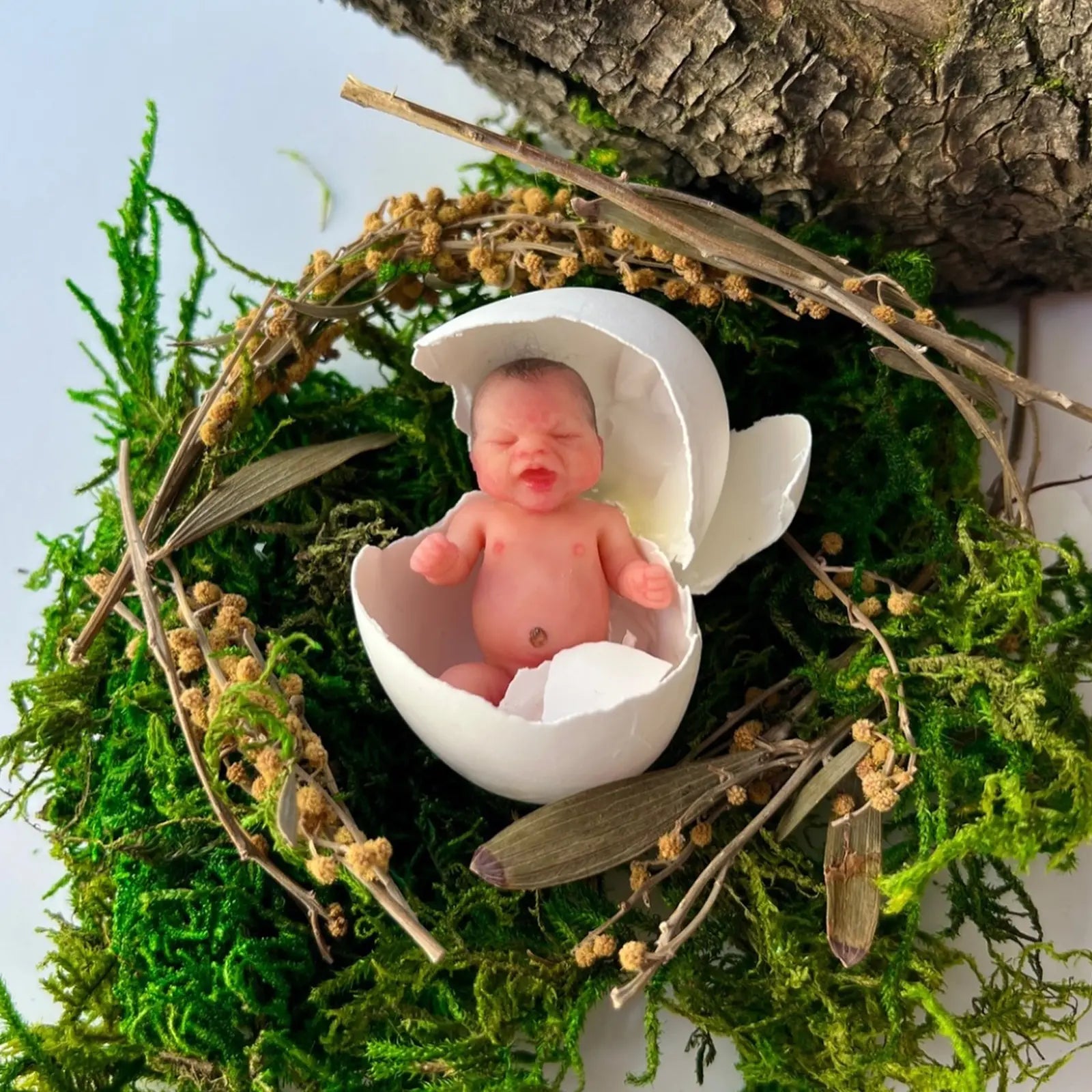 3 Inches Mini Reborn Full Soft Solid Silicone Baby Doll Girl with Posable & Flexible Limbs That Just Like A Real Baby