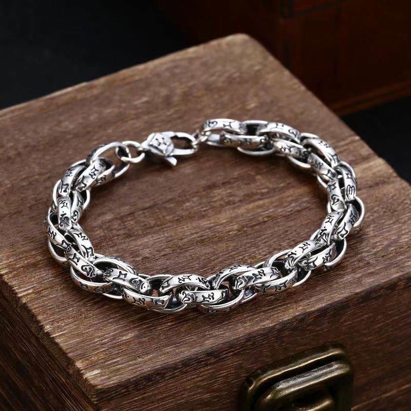 BWOOOH Tibetan Om Mani Padme Hum Carved Amulet Creativity Bracelet
