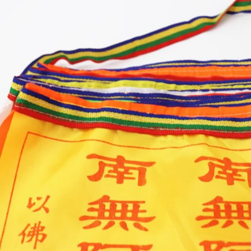 Buddha Stones Tibetan 7 Colors Windhorse Letter Auspicious Lotus Outdoor 21 Pcs Prayer Flag