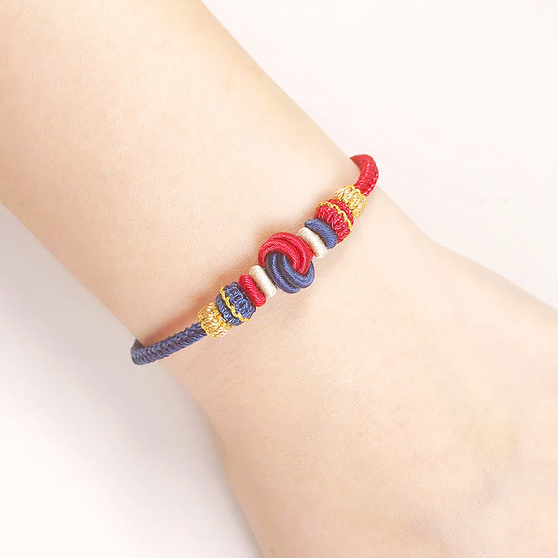 BWOOOH Two-Color Rope Handcrafted Eight Thread Peace Knot Luck Connection Bracelet  -  Thread Tibetan bracelet for spiritual...