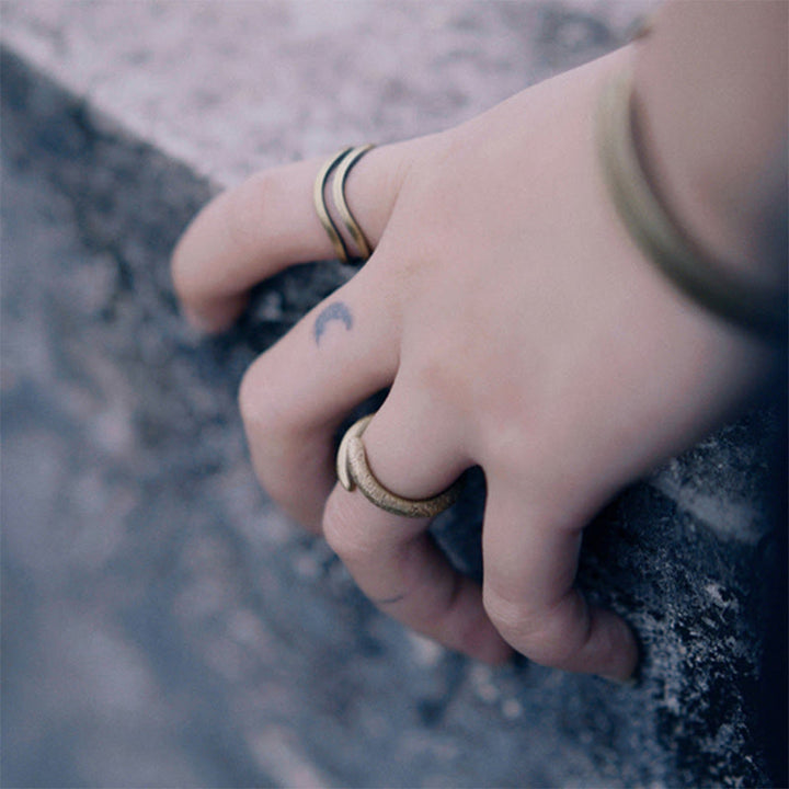 BWOOOH Simple Design Copper Luck Adjustable Ring