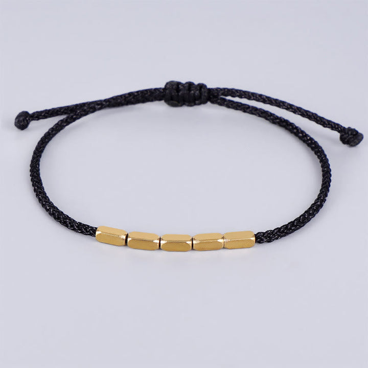 BWOOOH Handcrafted Copper Bead Protection Braided String Bracelet