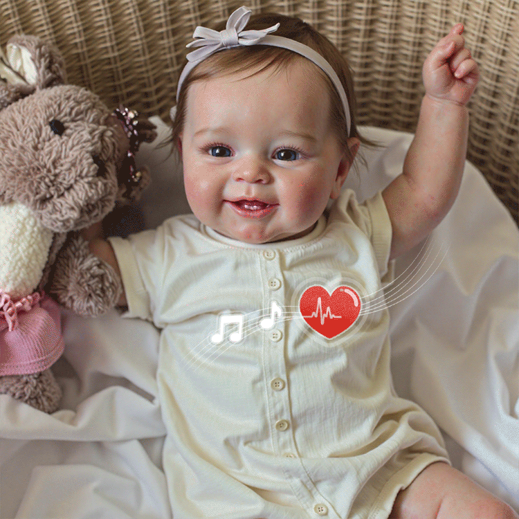 [3-7 Days Delivery][Heartbeat💖 & Sound🔊] 20" Handmade Reborn Baby Open Eyes Doll Reborn Baby Toddlers Girl Etema with Brown Hair