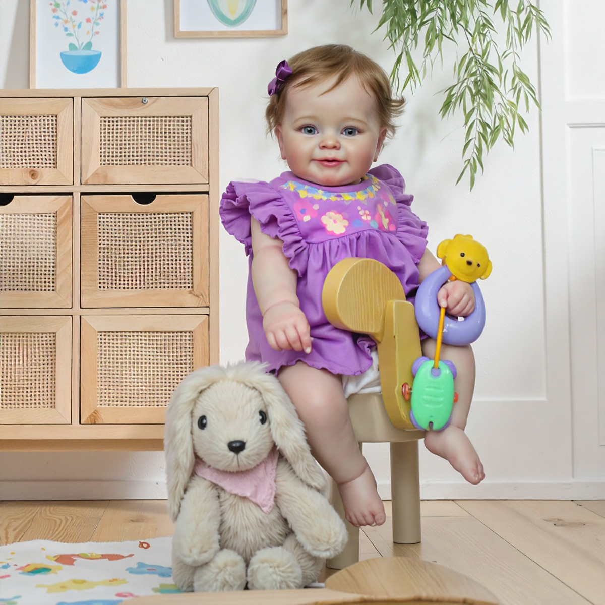 [3-7 Days Delivery][New] 20'' Realistic and Lifelike Reborn Baby Girl Eleker with Heartbeat & Coos