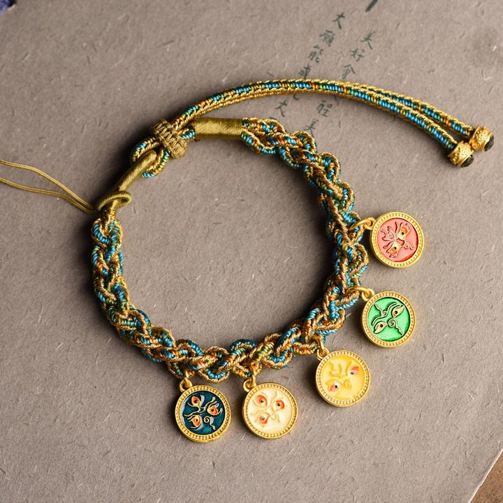 BWOOOH Tibetan Five God Of Wealth Luck Handcrafted Braid String Bracelet