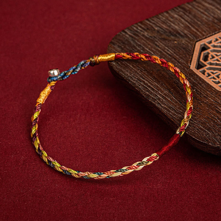 BWOOOH Handmade Five Color Thread Luck Couple Child Adult Bracelet