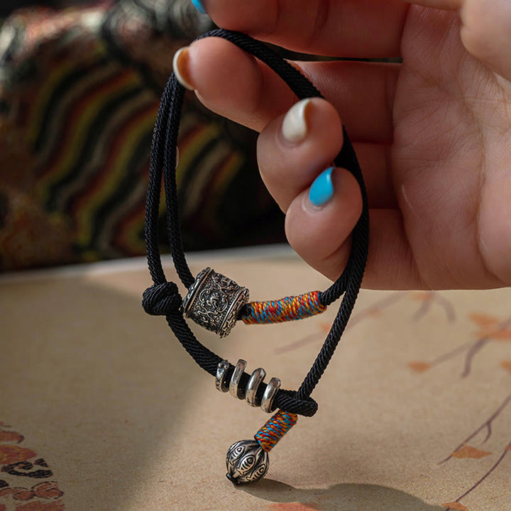 BWOOOH Tibetan Om Mani Padme Hum Carved Amulet Double Wrap Bracelet