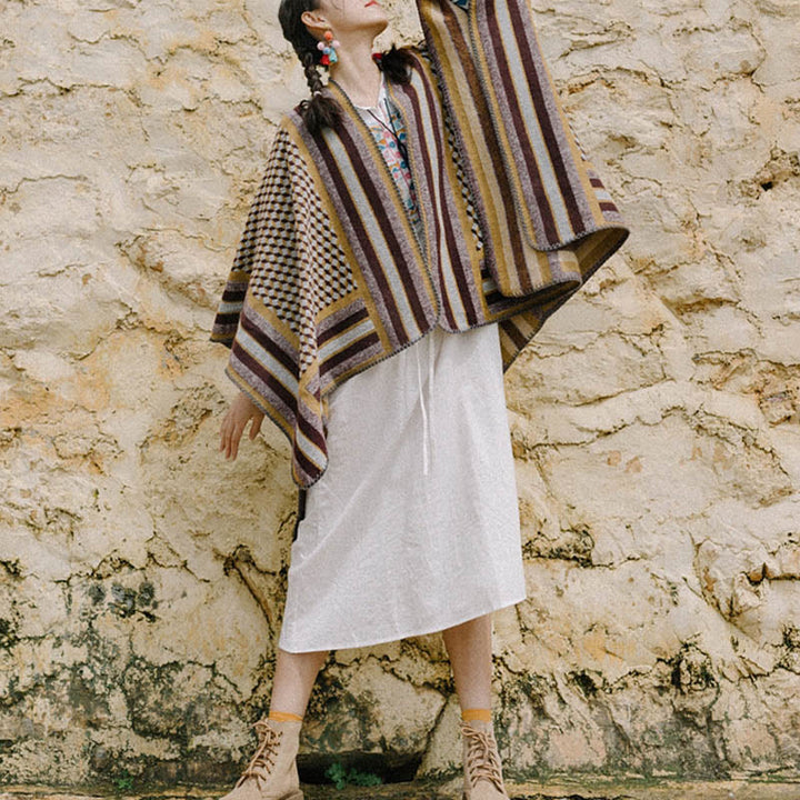 BWOOOH Tibetan Shawl Classic Pattern Winter Cozy Warm Tra