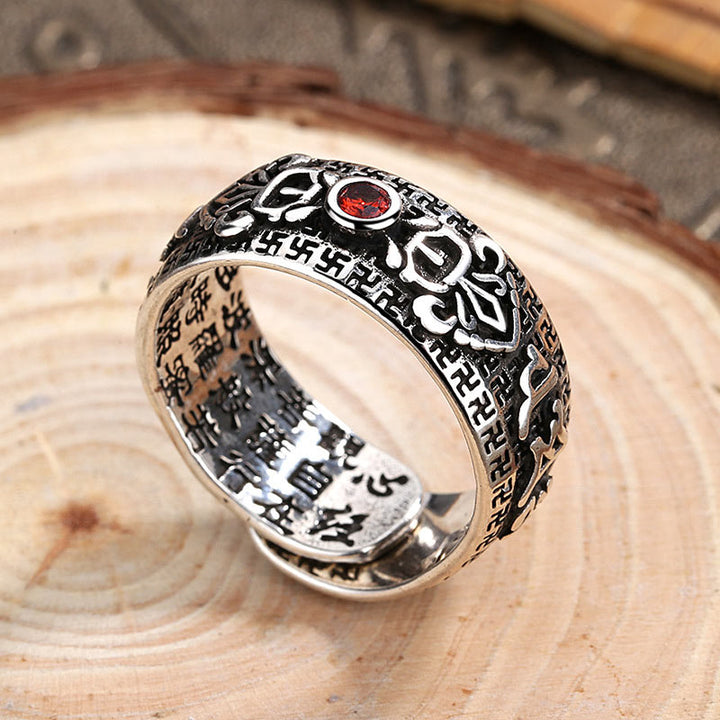 BWOOOH Tibetan Ruby Copper Wealth Ring