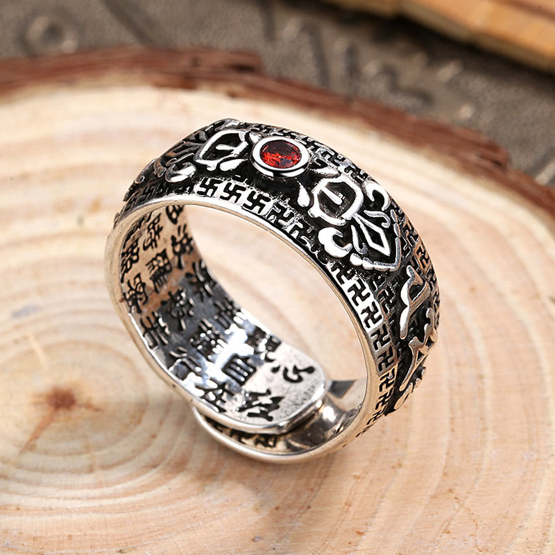 BWOOOH Tibetan Ruby Copper Wealth Ring