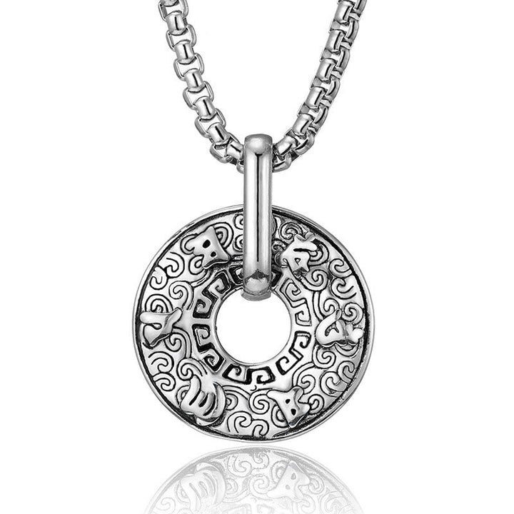 BWOOOH Tibetan Om Mani Padme Hum Peace Buckle Creativity Necklace Pendant