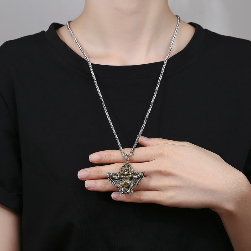 BWOOOH Tibet Garuda Bird Copper Protection Necklace Pendant