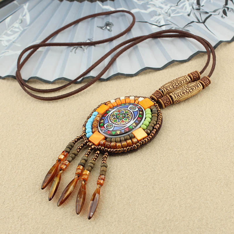BWOOOH Mandala Pattern Beads Creativity Necklace Pendant