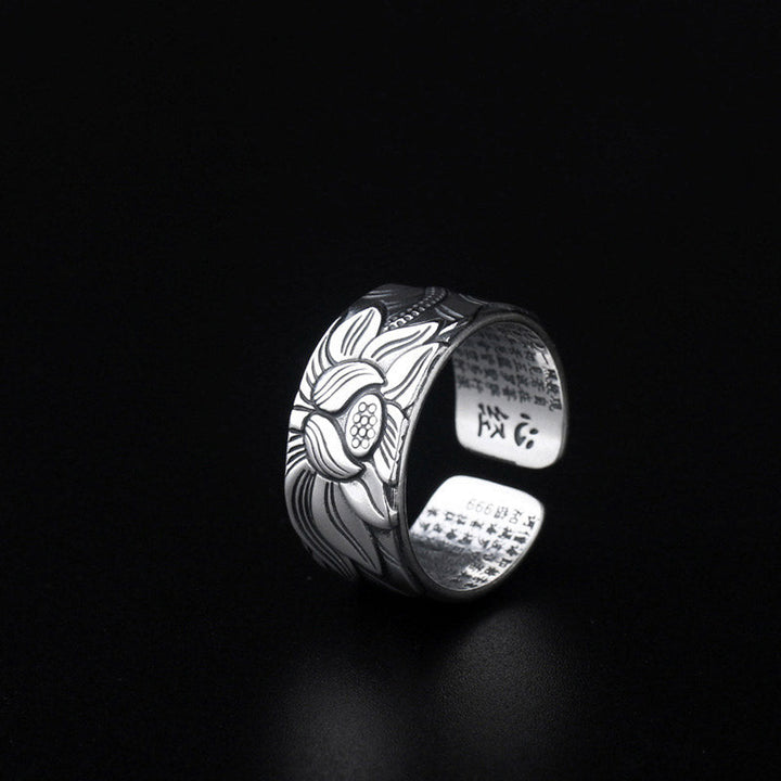 BWOOOH Tibetan Lotus White Copper Enlightenment Ring