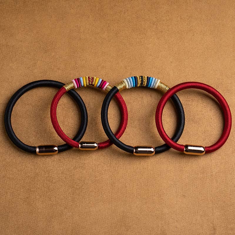 BWOOOH Tibetan Handmade King Kong Knot Protection Magnetic Buckle Braided Bracelet  -  natural stone Tibetan bracelet for sp...