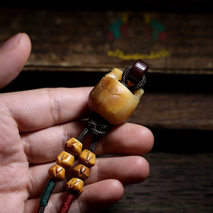 BWOOOH Tibetan Camel Bone Skull Lord of the Corpse Forest Protection Necklace Pendant