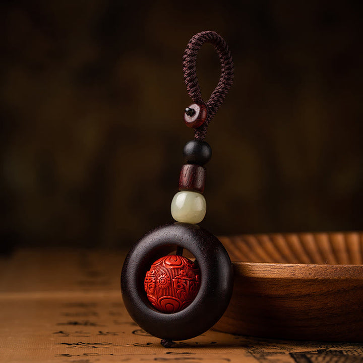 BWOOOH Tibet Om Mani Padme Hum PiXiu Copper Coin Small Leaf Red Sandalwood Cinnabar Pro | PiXiu
