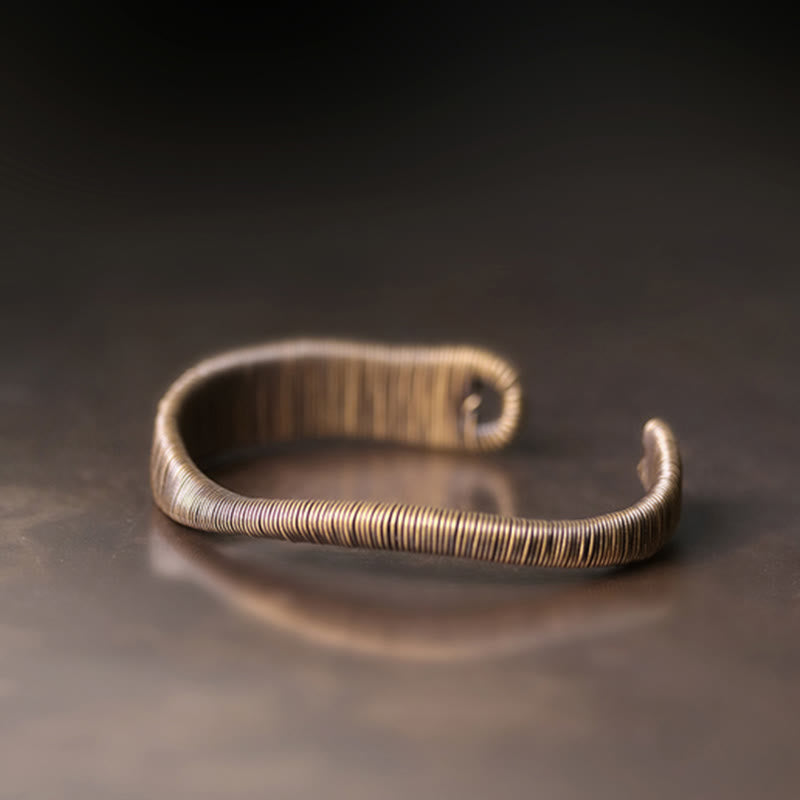 BWOOOH Simple Design Wrapped Brass Copper Luck Wealth Adjustable Cuff Bracelet | spiritual healing bracelet