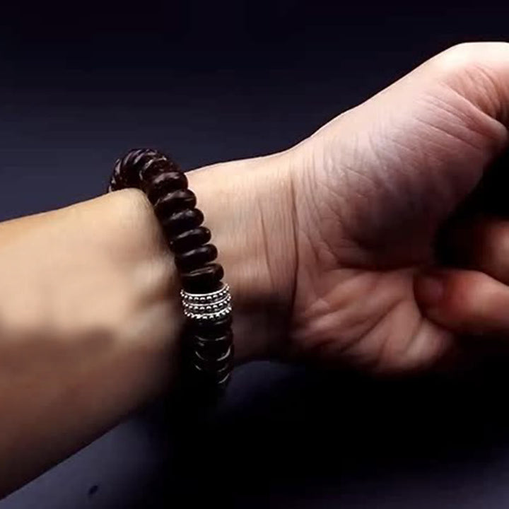 BWOOOH Natural Tibetan Coconut Shell Om Mani Padme Hum Positive Bracelet | spiritual healing bracelet