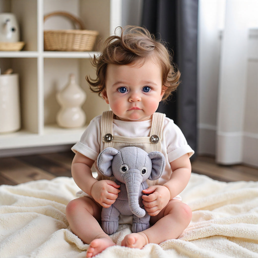 12" & 16"  Lifelike Awake Full Silicone Realistic Baby Doll With Bright Blue Eyes, Cute Toddler Reborn Baby Doll Boy or Girl Jenny