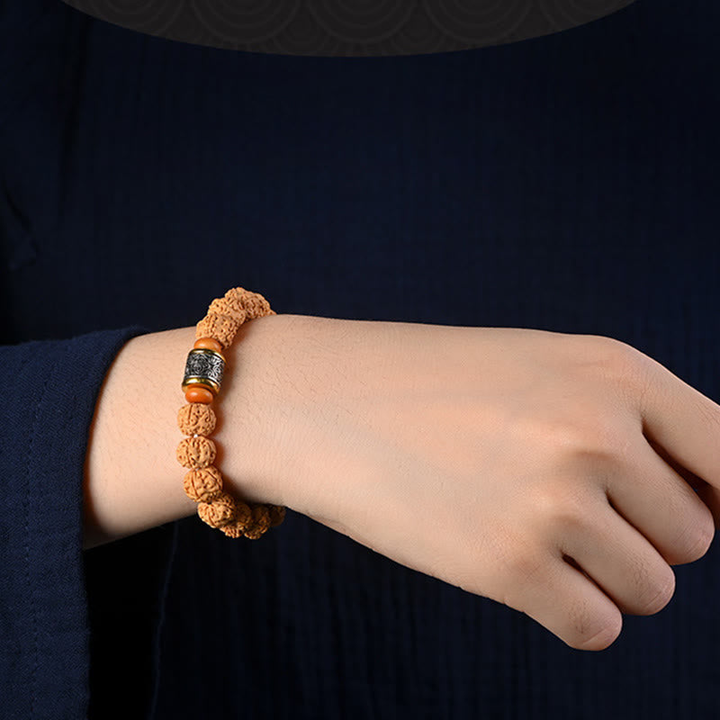 BWOOOH Tibet Rudraksha Bodhi Seed Wealth Auspiciousness Bracelet | spiritual healing bracelet