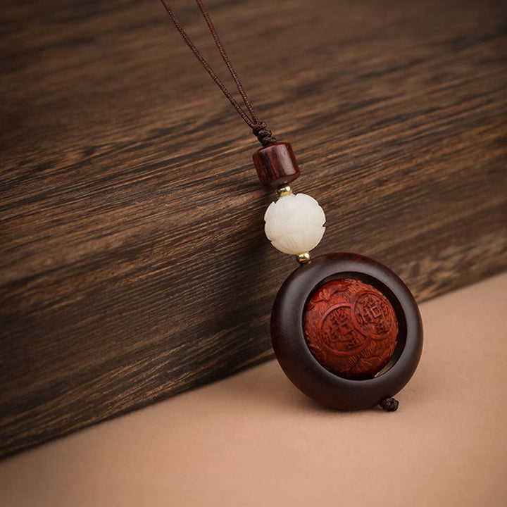 BWOOOH Tibetan Small Leaf Red Sandalwood Ebony Luck Prote