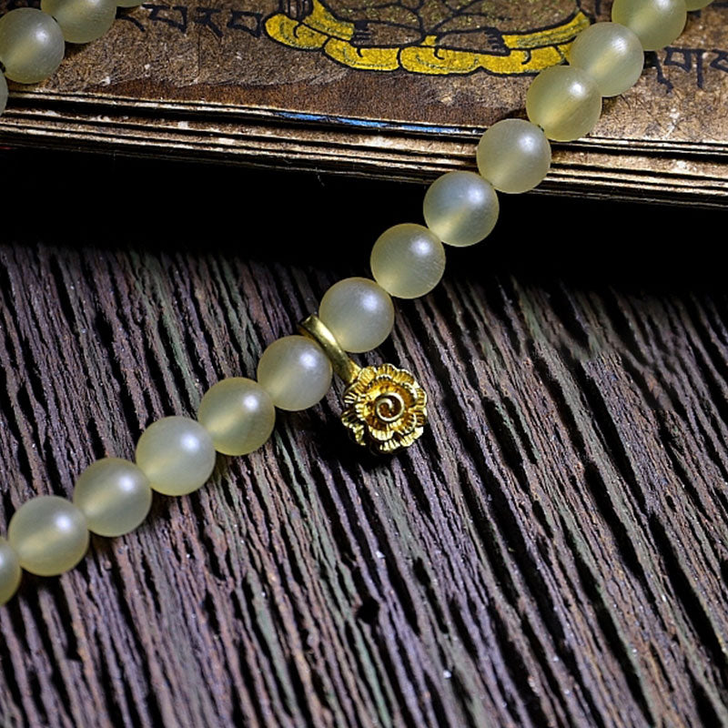 BWOOOH 108 Mala Beads Tibet Sheep Horn Amber Luck Bracelet