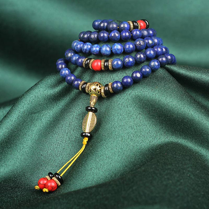 BWOOOH Tibetan Mala Lapis Lazuli Lazurite Positive Bracelet