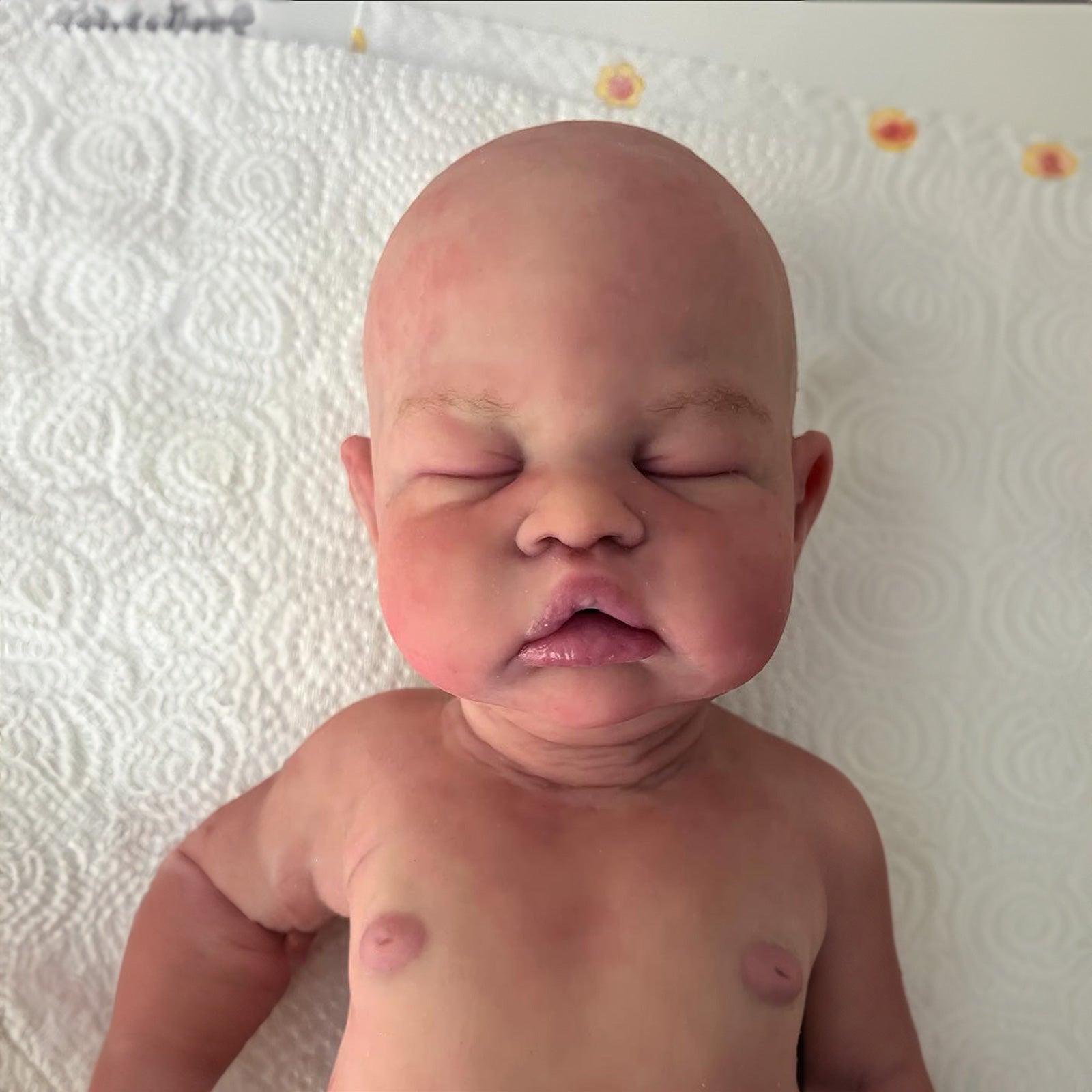 Newborn Sleeping Full Platinum Silicone Reborn Baby Doll Boy and Girl Jacobson with Delicate Hand Painted Details