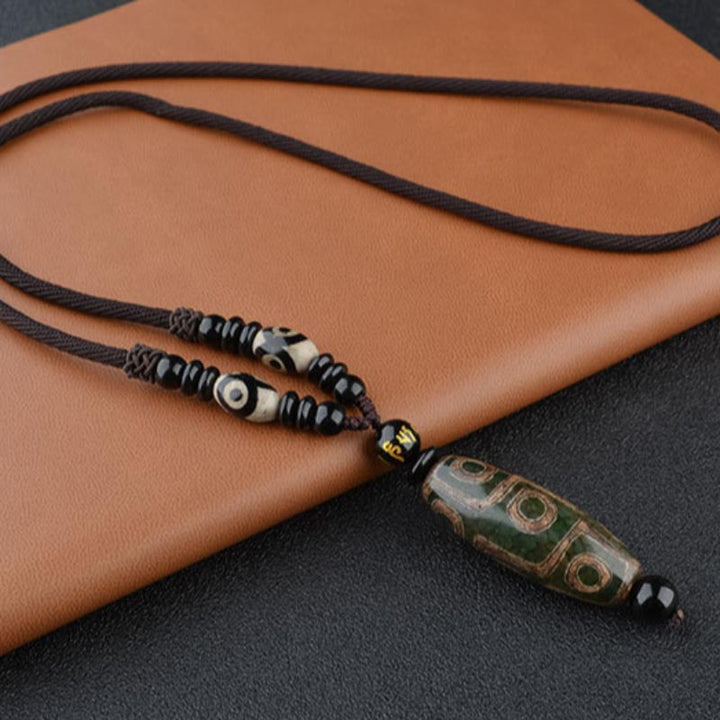 BWOOOH Nine-Eye Dzi Bead Wealth Protection Necklace