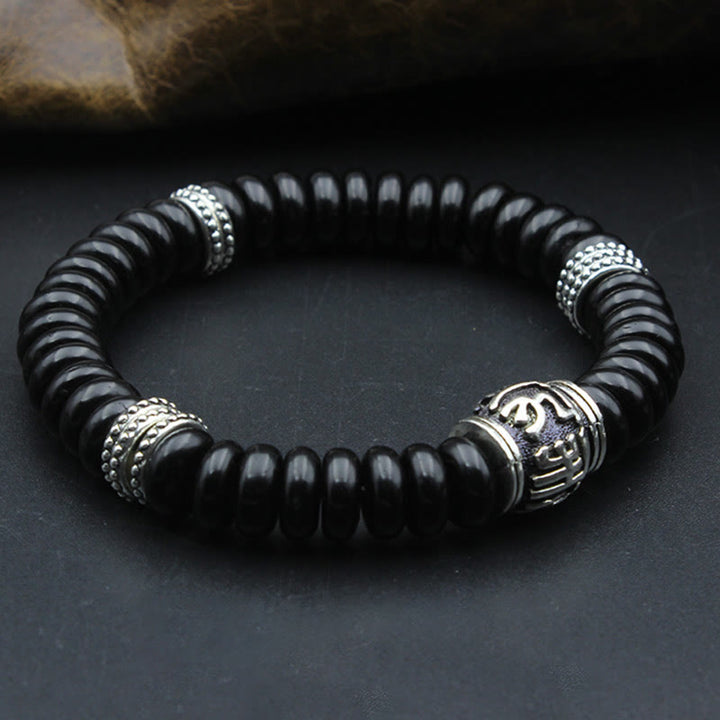 BWOOOH Natural Tibetan Coconut Shell Om Mani Padme Hum Positive Bracelet | spiritual healing bracelet